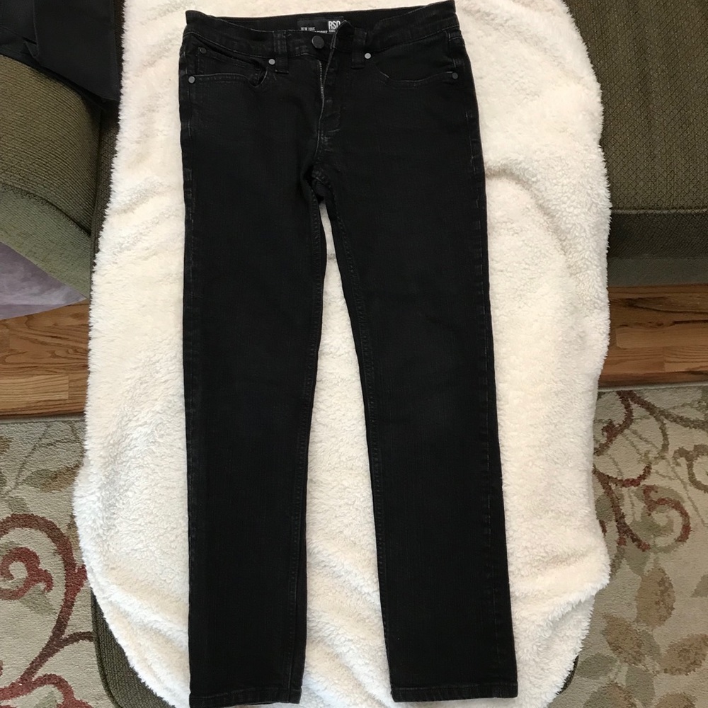 Boys RSQ Black New York Slim Straight Jeans|28X30